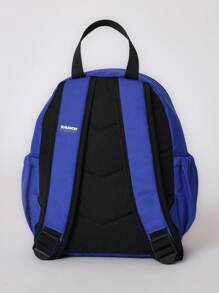 SUMWON Summon Kids 迷你背包 小型紧凑型学校日托旅行背包 带前拉链口袋 轻便学生背包 - 藍色 - 查看 3