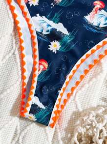 The White Lotus Swim Vcay 1pc Fashion All-Over Floral Print Tied-Edge Swimsuit, Summer Beach Hot Selling Item - Multicolor - View 10