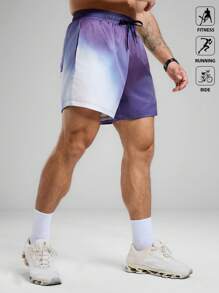 Acti Log Quần short thể thao thường ngày rộng rãi có dây rút in họa tiết Tie Dye dành cho nam - Xám - Xem 6
