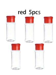 SHEIN 1/3/5/6/10PCS Plastic Transparent Spice Jars With Spice Jar Lids Seasoning Containers, Plastic Spice Bottle Spice Jars For Storing Spices, Herbs And Seasoning Powders, Suitable For Indoor/Outdoor Use, BBQ Accessories, Camping Essentials, Home Daily Use