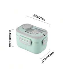 SHEIN Bento Box 成人午餐盒 - 双层设计，可放入微波炉和洗碗机，坚固且可拆卸 - 彩色 - 查看 2