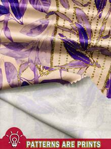 Al Najma Casual & Simple All-Over Printed Conservative Arabic Style Dress - White - View 3