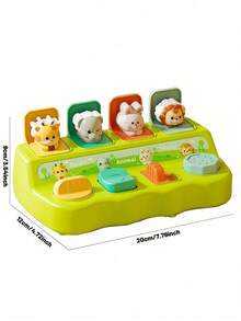 Hide And Seek Pop Up Box Toy Cause & Effect Game With Cow Elephant Rabbit Lion Animals Interactive Learning For Toddlers 18+ Months Boys Girls Holiday Gift Halloween Easter Christmas Random Button Color - Multicolor - View 5