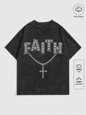 T-shirt à manches courtes pour homme, imprimé vintage style anime japonais, lavé