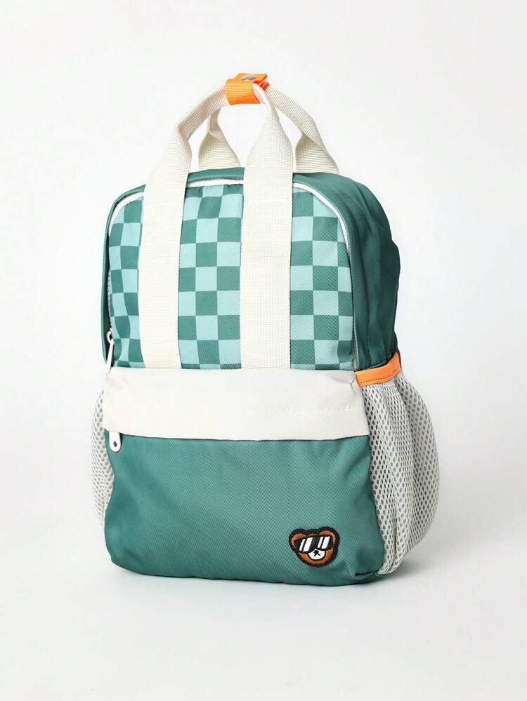 Kinderrucksack mit verstellbaren Riemen und karierten Netztaschen