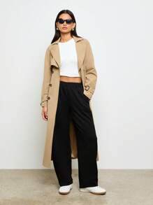 AiiRZ Classic Sweatpants Drawstring Elastic High Waist Wide Leg Relaxed Fit Comfortable All Season Pants Graduation,Back To School Outfit - Black - View 3