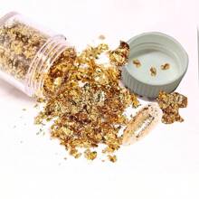SHEIN Basic living 10g 金属箔片，适用于美甲、绘画、工艺品、树脂首饰制作、DIY 工艺品、粘液和树脂首饰制作 - 金色 - 查看 8