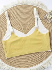 SHEIN 1件装 女孩薄款自粘无痕无钢圈文胸 - 黃色 - 查看 2