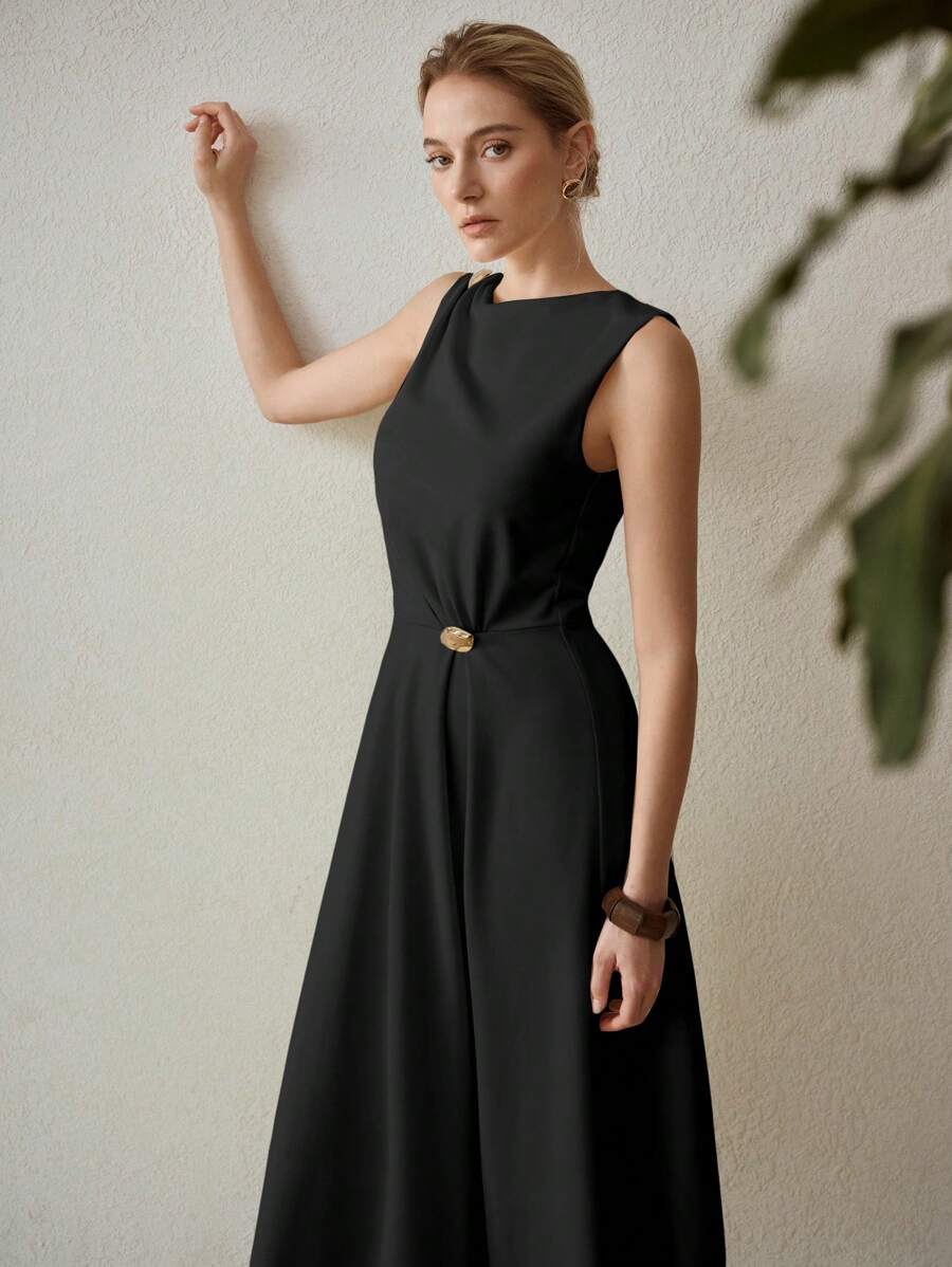 MOTF PREMIUM Kleid mit Metalldetails und geraffter Taille