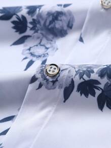 Manfinity RSRT Men's Gradient Shoulder Short Sleeve Casual Floral Print Button Down Shirt (Random Print Pattern) - Multicolor - View 4