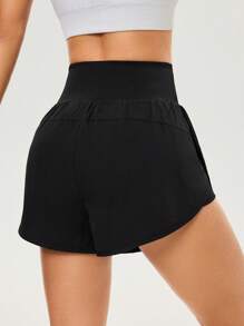 Easithlete Casual Versatile Solid Color Women V-Waist Loose Fit Shorts For Summer Sports Workout Short Black Workout Shorts