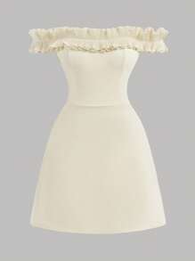 Girlism Teen Girls Apricot Color Is Elegant And Sweet Off-Shoulder Cut Out Short Mini Dress,Suitable For Spring, Summer, Autumn And Winter, Can Be Matched, Parties, Dances, Gatherings Ivory Dress Teen Teen Dress Ruffle Cream Dress For Teen Off The Shoulder Dress Teen White Dress For Teen Ivory Dress Girls Teen Dresses Ruffle Off The Shoulder Dress Teens White Ruffle Dress Teens