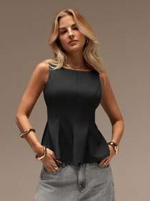 SHEIN Forever 21 女士秋冬正装/返校季/万圣节/婚礼宾客/度假/千禧年/海滩/可爱/教师/外出/商务休闲/优雅/生日/办公室/乡村音乐会/俱乐部/西部风/工作/街头风/复古/节日/鸡尾酒会/锐舞派对/毕业舞会/机场/趣味/基础款/早午餐/2000年代风格/老钱风格/教堂/返校节/高贵/派对/端庄/仙女风/约会之夜/节日/度假装/酷炫/斯德哥尔摩风格/夜生活/露背露脐上衣 - 黑色 - 查看 6