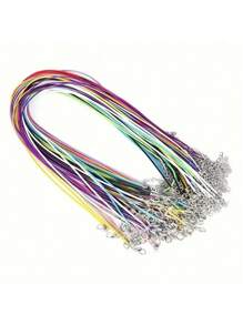 SHEIN 10/20/30/50/100/200 件 PU 皮革时尚项链绳，带龙虾扣，1.5 毫米厚，耐用防水，黑色和多色，男女通用 DIY 珠宝制作用品，适合日常和节日佩戴 - 彩色 - 查看 9