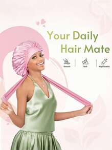 可调节缎面帽 - 轻质护发帽，适合睡觉、淋浴、减少毛躁 - 男女通用 - 彩色 - 查看 12