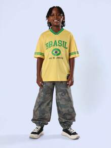 SUMWON Brasil Soccer Fan Rio De Janeiro Premium Streetwear Youth Casual T-Shirt All Season Fan Apparel - Multicolor - View 1