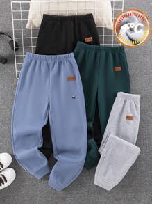 4pcs/Set Tween Boys' Casual Solid Color Drawstring Loose Fit Jersey Sweatpants, Assorted Colors, School, Campus, College Chic Outfits For Autumn/Winter - Multicolor - View 7