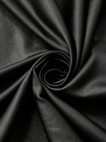 Freevana 大碼大翻領PU皮革外套馬甲 - 黑色 - 查看 7