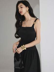 Heiryn Robe de soirée élégante de couleur unie d'été pour femme