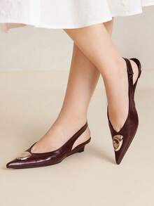 MOTF PREMIUM POINTED TOE SLIP-ON WEDGES SHOES FOR CHRISTMAS