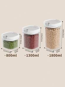 Grain & Cereal Sealed Containers Plastic Milk Powder Jars | Storage Boxes | Silicone Magnetic Sealed Jars - Manufacturer Direct Stock,Household Dry Grain Sealed Container Storage Box, Rice Bucket, Moisture Resistant Flour Bucket For Miscellaneous Grains Storage, Canned Rice Container, Rice Storage Box - Clear - View 5