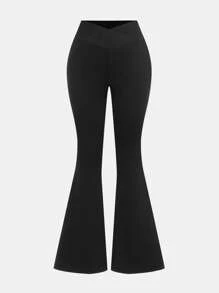 SHEIN Girlism Tween Girls Flared Pants Leggings, Casual Daily Versatile Flare Leggings Black Flare Pants Bell Bottom Pants Flare Leg Pants Fall Winter