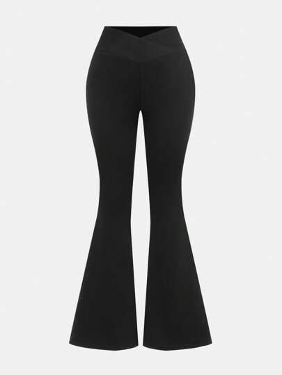 SHEIN Girlism Pantaloni a zampa di tween girls, leggings casual versatili per uso quotidiano