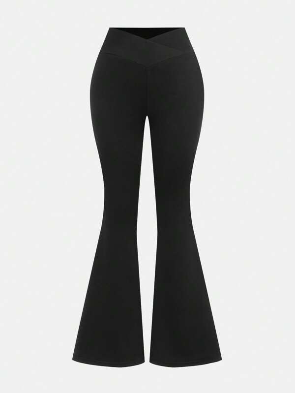 SHEIN Girlism Tween Girls Flared Pants Leggings, Casual Daily Versatile Flare Leggings Black Flare Pants Bell Bottom Pants Flare Leg Pants Fall Winter