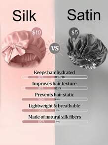 女士奢华缎面刺绣蝴蝶结睡眠帽 - 可调节真丝夜间发饰，头带式居家助眠帽，发帽，干发巾