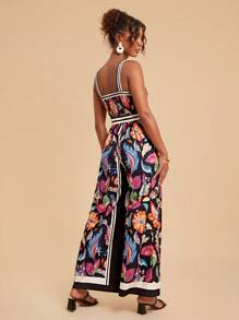 Travachic Summer Casual Holiday Pants For Date Outings, Long Women's Casual Pants With Decorative Buttons On The Chest Featuring Tropical Plant Prints For Vacation, Summer Beach Pants For The Holiday Season, School Uniform, Very Simple Outfit, Office Attire, Old Money Outfit, Teacher Outfit, Date Outfit, Graduation Season, Women's Independence Day Clothing, Casual Pants For Attending Wedding Season Sister Afternoon Tea Gatherings And Festivals