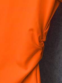 INAWLY Women's Short Sleeve Solid Color Crew Neck Casual T-Shirt For Summer - Orange - View 6