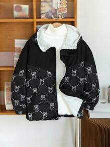 Tween 男童休闲印花保暖内衬风衣夹克，适合春夏秋冬上学、花园、海滩、生日 - 彩色 - 查看 10