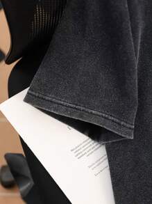 Attitoon Große Größen Damen Schwarzes Strick T-Shirt mit Schneeflocken Muster, Vintage Musikfestival & Rückkehr zur Schule Stil, Kurzarm, geeignet für den Sommer, Los Angeles, Kalifornien Muster