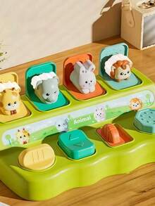 Hide And Seek Pop Up Box Toy Cause & Effect Game With Cow Elephant Rabbit Lion Animals Interactive Learning For Toddlers 18+ Months Boys Girls Holiday Gift Halloween Easter Christmas Random Button Color - Multicolor - View 2