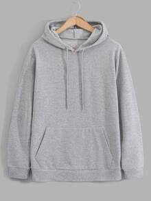 EURMUSE Men Cottonline Letter Printed Regular Hoodie - Grey - View 3