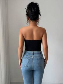 Rafferiza Body tipo tubo con volantes - Negro - Ver 2