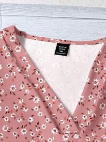 EMERY ROSE 大码女装日常休闲度假V领小飞袖度假风夏季雏菊图案宽松衬衫，女士夏装，女士度假服装，女士夏装，女士 - 彩色 - 查看 4