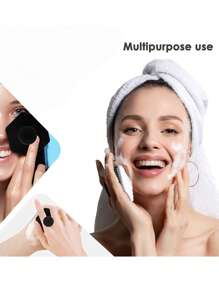 1 Stück tragbare Silikon Gesichtsreinigungsbürste & Peeling Bürste & Bart Bürste & Massagetool, Weiche hypoallergene Silikon Tiefenreinigung Peeling Gesicht & Bart Massagebürste - Geschenkset für Männer & Frauen, Ehemann Vater Weihnachten Geburtstag Pflegeset Hautpflege Routine Essentiell - Schwarz - Übersicht 2