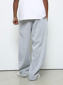 Manfinity Streetrush Men's Letter Print Drawstring Waist Pockets Loose Casual Sweatpants