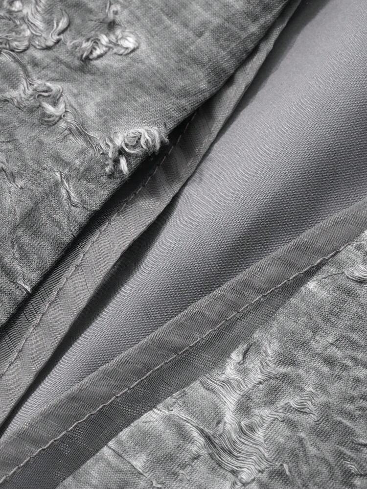 Mesh Patchwork Vest, Waist Tie, Loose Business Casual Style For Office Commute, Women V-Neck Textured Crochet Fringe Casual Jacket, Suitable For Summer, Spring & Autumn Women Coats