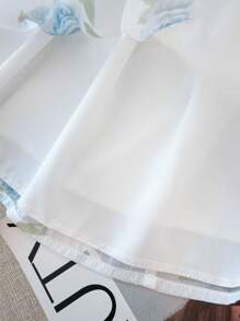 GlowEve CURVE 大码女式露肩短袖碎花雪纺衬衫，百搭时尚休闲装，适合春夏季，适合日常、通勤和度假