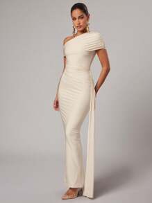 Silquee Váy Maxi Màu Trơn Cho Nữ, Váy Maxi Voan Xếp Ly Bất Đối Xứng Màu Đen Gợi Cảm Và Thanh Lịch, Váy Maxi Đen, Váy Maxi Thường Ngày, Váy Maxi Trang Trọng, Váy Maxi Dệt Kim, Váy Maxi Kỳ Nghỉ, Váy Maxi Kỳ Nghỉ Biển, Váy Maxi Đêm Hẹn Hò, Váy Maxi Siêu Dài, Váy Maxi Viền Xếp Ly Đen, Váy Maxi Dây Thắt Lưng Đen - Màu be - Xem 5