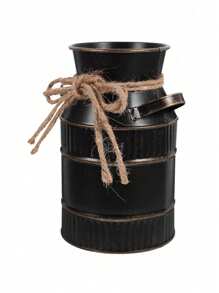Vintage Style Distressed Metal Milk Can Shape Flower Vase With Artificial Flowers Set, Suitable For Living Room, Desk, Cafe, Bar, Garden Party Decor Gifts Birthday Graduation - Multicolor - View 8