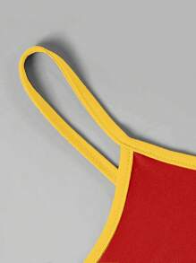 INAWLY Y2K Spain Letter Graphic Camisole Top Graphic Tees Women Tops - Red - View 3