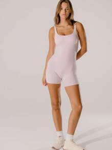 Aralina Leisurewear Active Pastel Pink Body-Hugging Shapewear Active Summer Cute Workout Jumpsuits