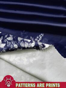 SHEIN Clasi Plus Size Women Casual Floral Print Round Neck Short Sleeve Dress Chic Dress - Blue - View 3