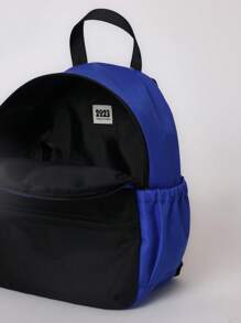 SUMWON Summon Kids 迷你背包 小型紧凑型学校日托旅行背包 带前拉链口袋 轻便学生背包 - 藍色 - 查看 5