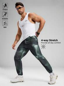 Manfinity Acti Log Men's Tie-Dye Print Drawstring Waist With Pockets Jogger Sweatpants Sweat Pants - Multicolor - View 2