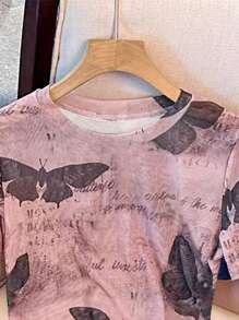 SHEIN 女士休闲常规肩部修身短袖T恤