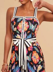 Travachic Summer Casual Holiday Pants For Date Outings, Long Women's Casual Pants With Decorative Buttons On The Chest Featuring Tropical Plant Prints For Vacation, Summer Beach Pants For The Holiday Season, School Uniform, Very Simple Outfit, Office Attire, Old Money Outfit, Teacher Outfit, Date Outfit, Graduation Season, Women's Independence Day Clothing, Casual Pants For Attending Wedding Season Sister Afternoon Tea Gatherings And Festivals